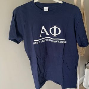 alpha phi navy blue t shirt